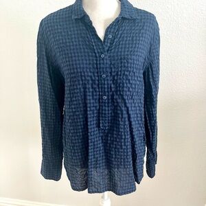 J. Crew Dark Blue Gingham Shirt